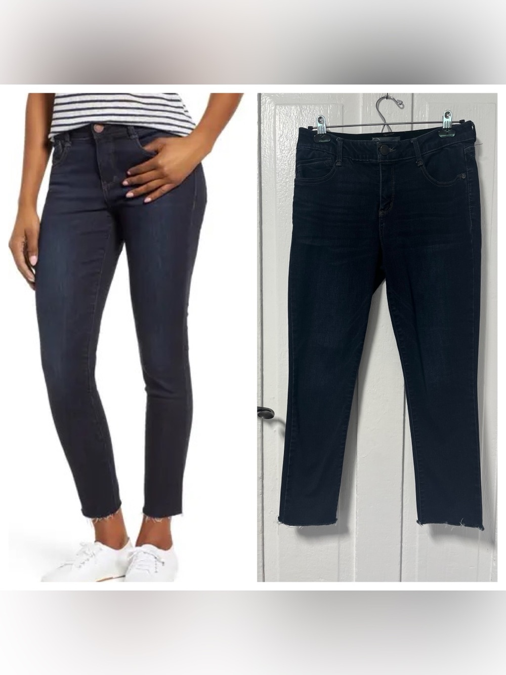 Wit & Wisdom Ab solution mid rise Raw Hem Skinny Dark Wash Jeans size 6
